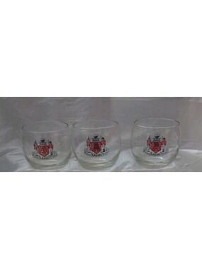 Vintage Thomas Adams Distillery Roly Poly Glasses - Set of 3 MCM Canadian Whisky